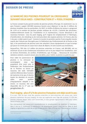 Dossiers de presse - La Fédération des Professionnels de la Piscine et ...