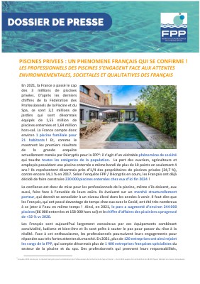Dossiers de presse - La Fédération des Professionnels de la Piscine et ...