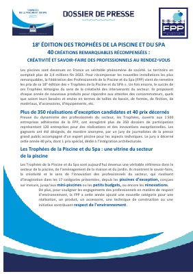 Dossiers de presse - La Fédération des Professionnels de la Piscine et ...