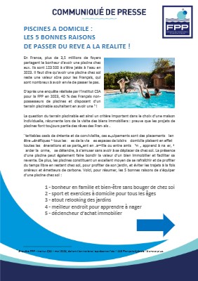 Communiqués de presse - La Fédération des Professionnels de la Piscine ...